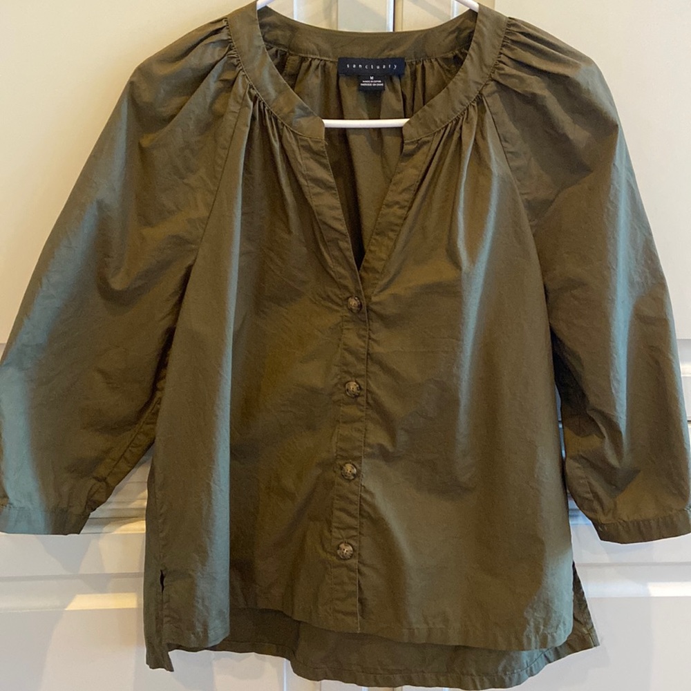 Sanctuary poplin button front blouse